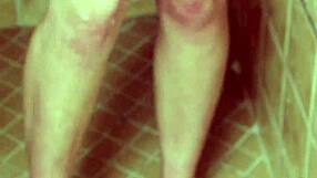 Did the skinny teen brunette take a relaxing shower?