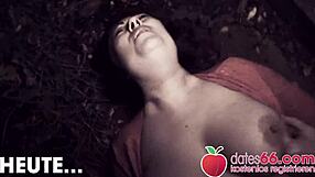 curvy milf liz de lane gets outdoor cumshot in public