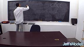 Interracial detention orgy with three chubby sluts.