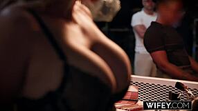 Wifey cock hungry blonde hotwife Sadie Rose gets creampied in front of hubby