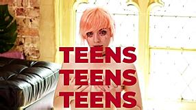 blue haired student gets fucked by her teacher in college costume lingerie