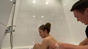 Stepdaughter and Stepfather Alone in Bathroom First Time