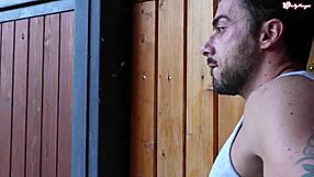 This sporty hot teen quietly fucks the neighborhood guy in her backyard