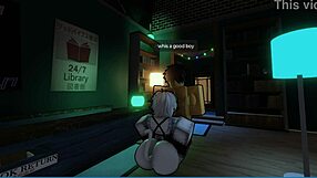 Fucked cute femboy librarian in library