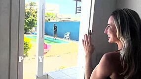 Esperei o Marido Sair para Dar pro Limpador de Piscina Completo no Red e Sheer