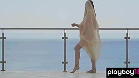 Confident Ukrainian Teen Kate Chromia Poses And Strips On Balcony