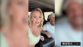 Wifey cock hungry blonde hotwife Sadie Rose gets creampied in front of hubby