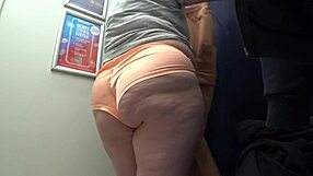 camera watches big ass milf in satin panties changing