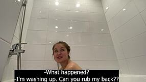 Stepdaughter and Stepfather Alone in Bathroom First Time