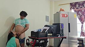 My Perverted Stepmother Seduces Me While I Play And We Fuck Roughly!