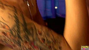 i skinny tattooed milf with short blonde hair getting hammered at club by big dicked guy