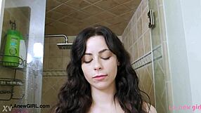 i'm enjoying this sensual bath, says the elegant dark-haired model.