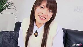 petite japanese teen masturbates pussy to orgasm