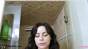 i'm enjoying this sensual bath, says the elegant dark-haired model.