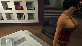 Seductive private lap dance turns teasing striptease