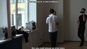 Two blonde sucking dick on the dance lesson, amateurs in public pickup.