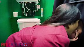 student eagerly sucks at gloryhole