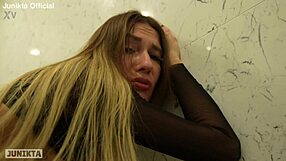 fucked milf girlfriend hard in bathroom before she left