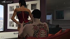 Seductive private lap dance turns teasing striptease