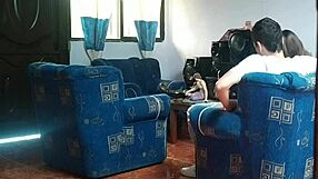 My STEPSISTER THINKS NO ONE'S HOME AND FUCKS HER BOYFRIEND IN THE LIVING ROOM!