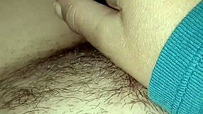 Pregnant woman at sixth month flashes belly and pubic hair