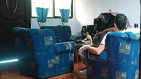 My STEPSISTER THINKS NO ONE'S HOME AND FUCKS HER BOYFRIEND IN THE LIVING ROOM!