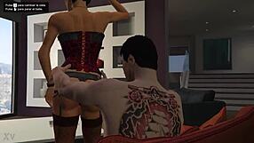 Seductive private lap dance turns teasing striptease