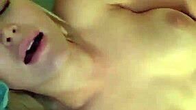 tinder slut shows off her big tits while masturbating