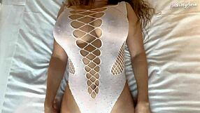 Busty Blonde Latina Slut Teases With Big Fantasy Tits Before Quick Creampie In Dorm.