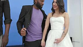 lena coxx as bride in 4on1 bbc event. balls deep dap with manhandle rough