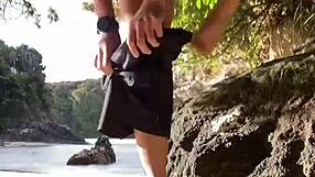 wanking on the beach