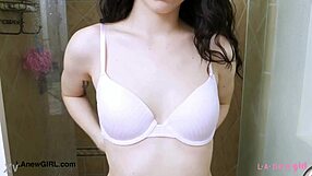 i'm enjoying this sensual bath, says the elegant dark-haired model.