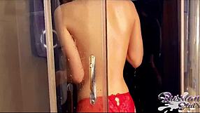 russian slut fucks herself in the shower... so hot!!