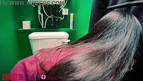 student eagerly sucks at gloryhole