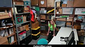 Shoplifting teen 18+ strip searched and fucked by creep mall officer