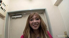 small tits girl saki oshiro gets her hairy pussy pounded in pov by big cock