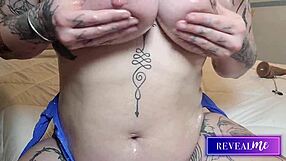 Revealme Curvy Goddess In Blue Lingerie Oiled Tits Titjob And Intense Dildo Play