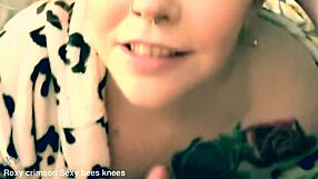 all smiles as cum shots cover her body