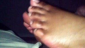 EBONY FOOTJOB MOV with intense foot action