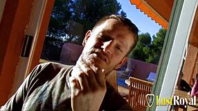 Juliana Val and Yesenia Rock enjoy a threesome fuck by the pool