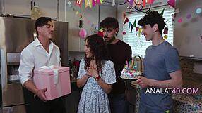 Rough Intense Birthday Bum Rush Gangbang With Step Family Latina Milf Assfucking Anal