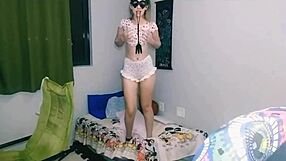 is that naughty girl playing with her pussy