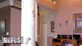 Mia ryder, brunette milf, invites babysitter hope harper to share her husband's big cock