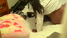 Homemade amateur ebony coworker after work