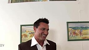 Blonde Honey Suggestively Blows Him Before Anal Fingering and Doggystyle Fucking in Fishnets