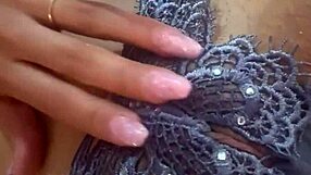 Latina beauty masturbates nicely with her new lingerie