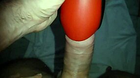 Wanking with Wife's Piss-Filled Masturbator