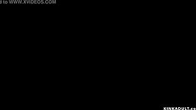 bound blonde lesbian sub gets anal banged