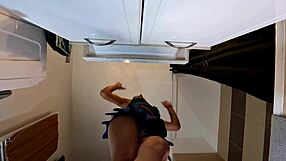 Can She Be Most Beautiful Girl Ever Look Sexy Blue Mini Skirt Panties