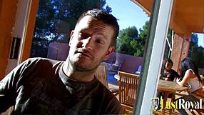 Juliana Val and Yesenia Rock enjoy a threesome fuck by the pool